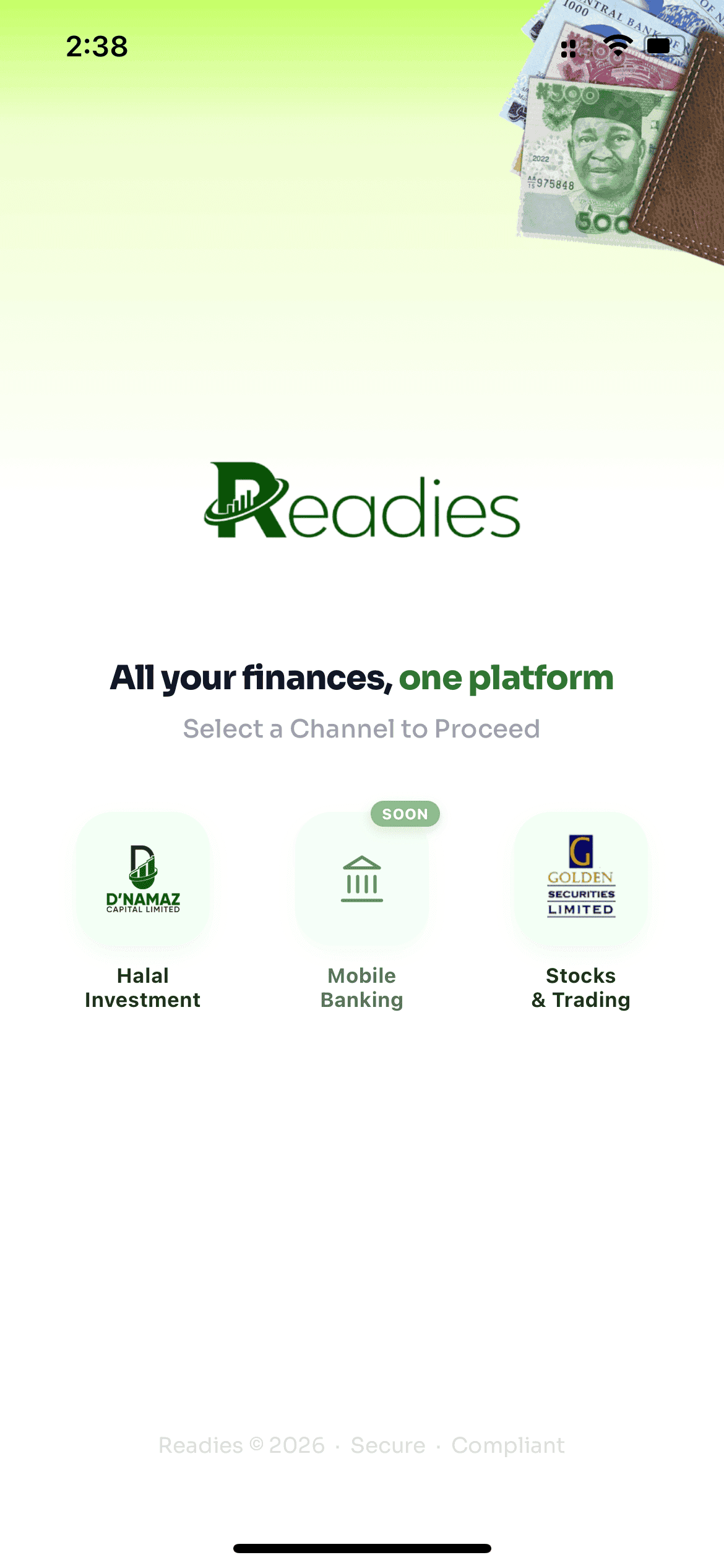 Readies mobile app